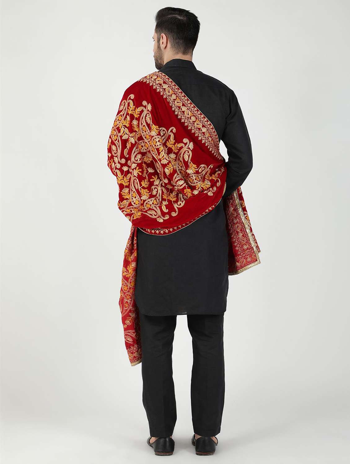 men elegant self design shawl - 21673230 -  Standard Image - 4