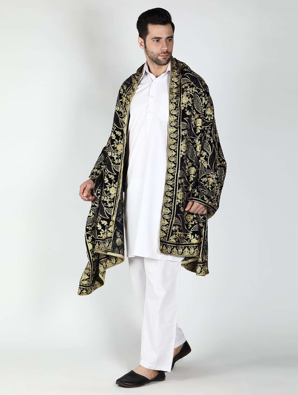 men elegant self design shawl - 21673241 -  Standard Image - 1