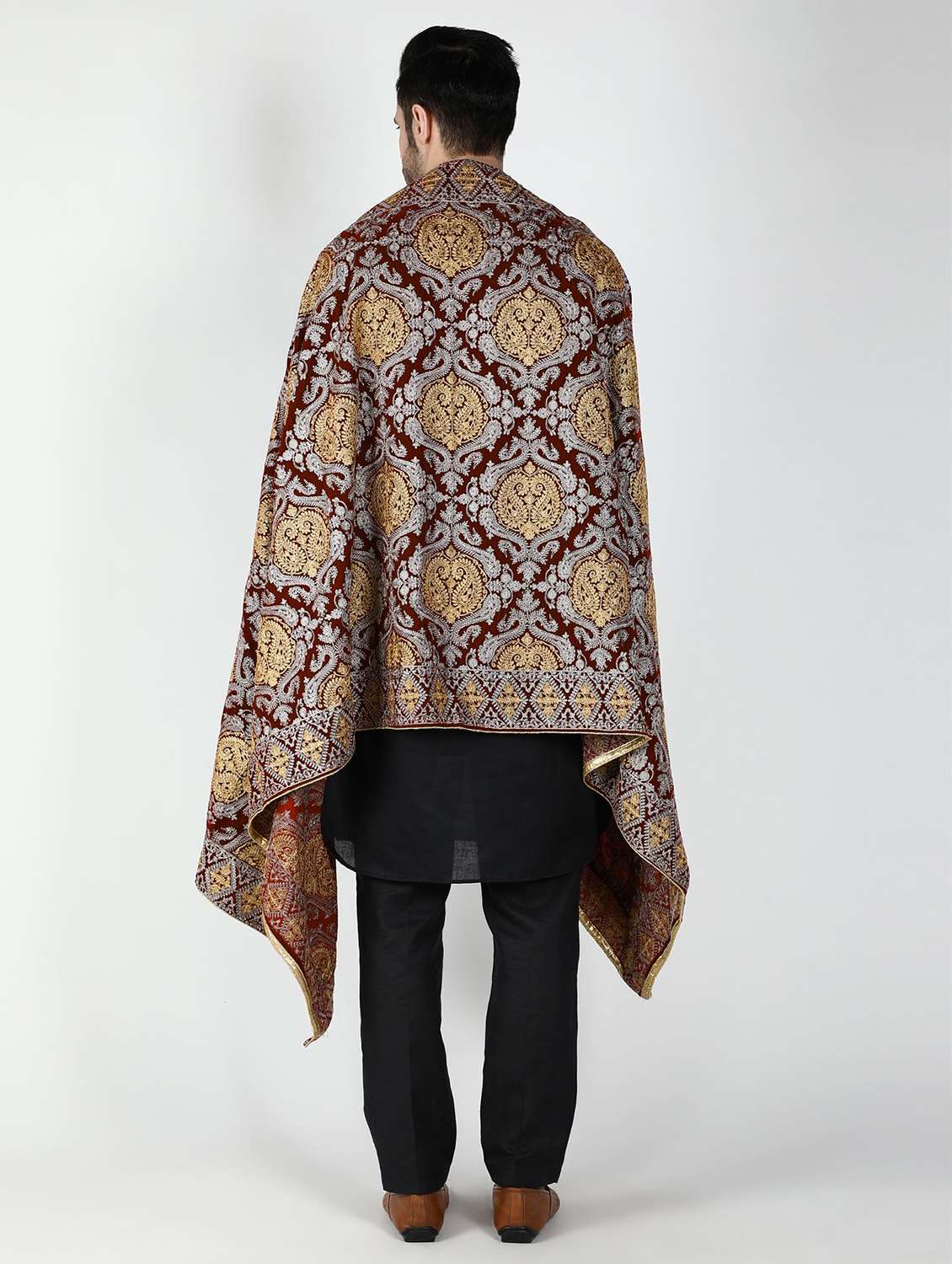 men elegant self design shawl - 21673244 -  Standard Image - 4