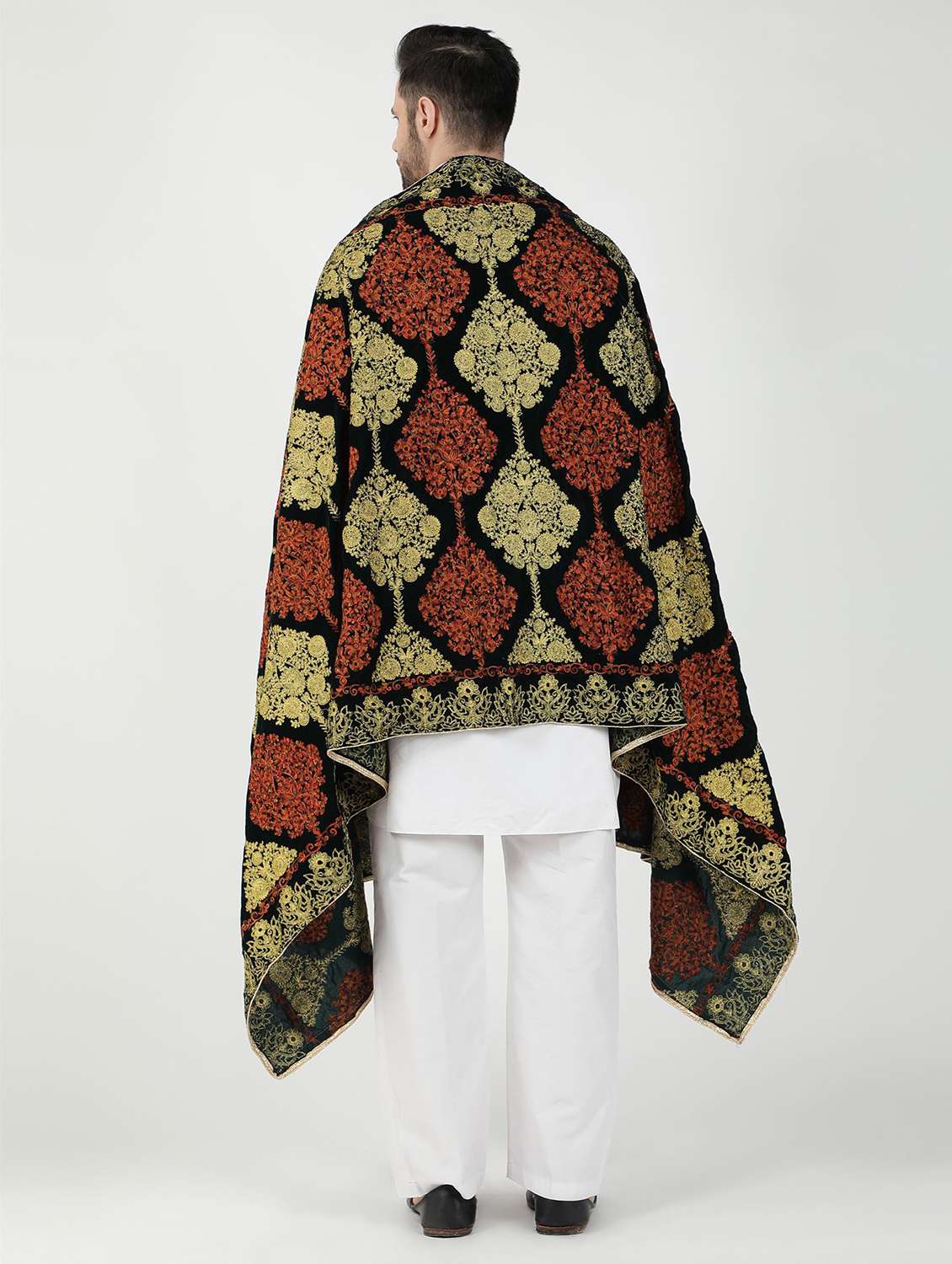 men elegant self design shawl - 21673254 -  Standard Image - 4