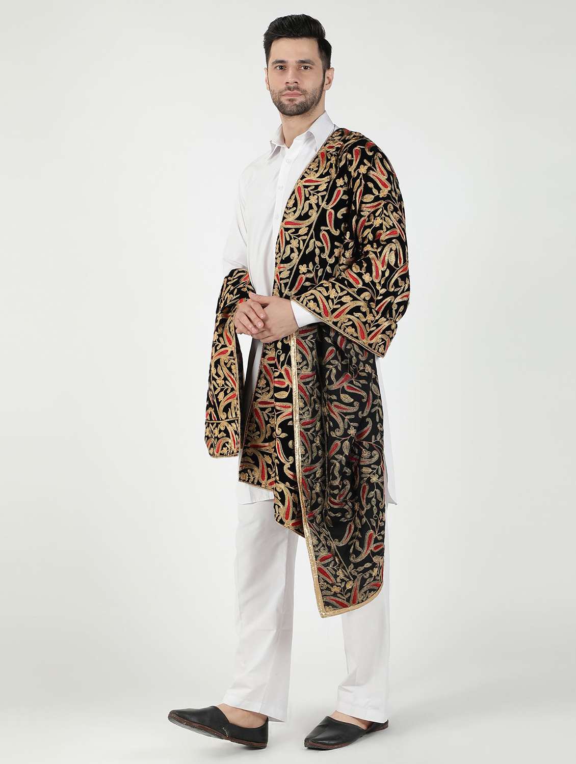 men elegant self design shawl - 21673260 -  Standard Image - 1