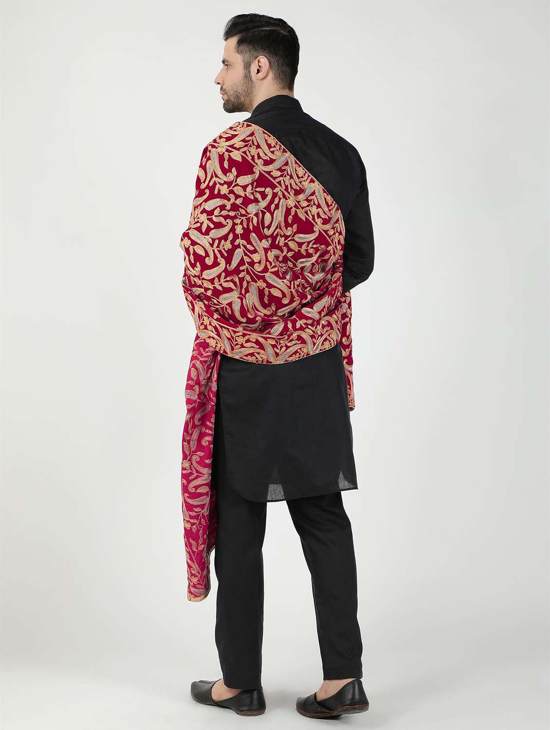 men elegant self design shawl - 21673264 -  Standard Image - 4