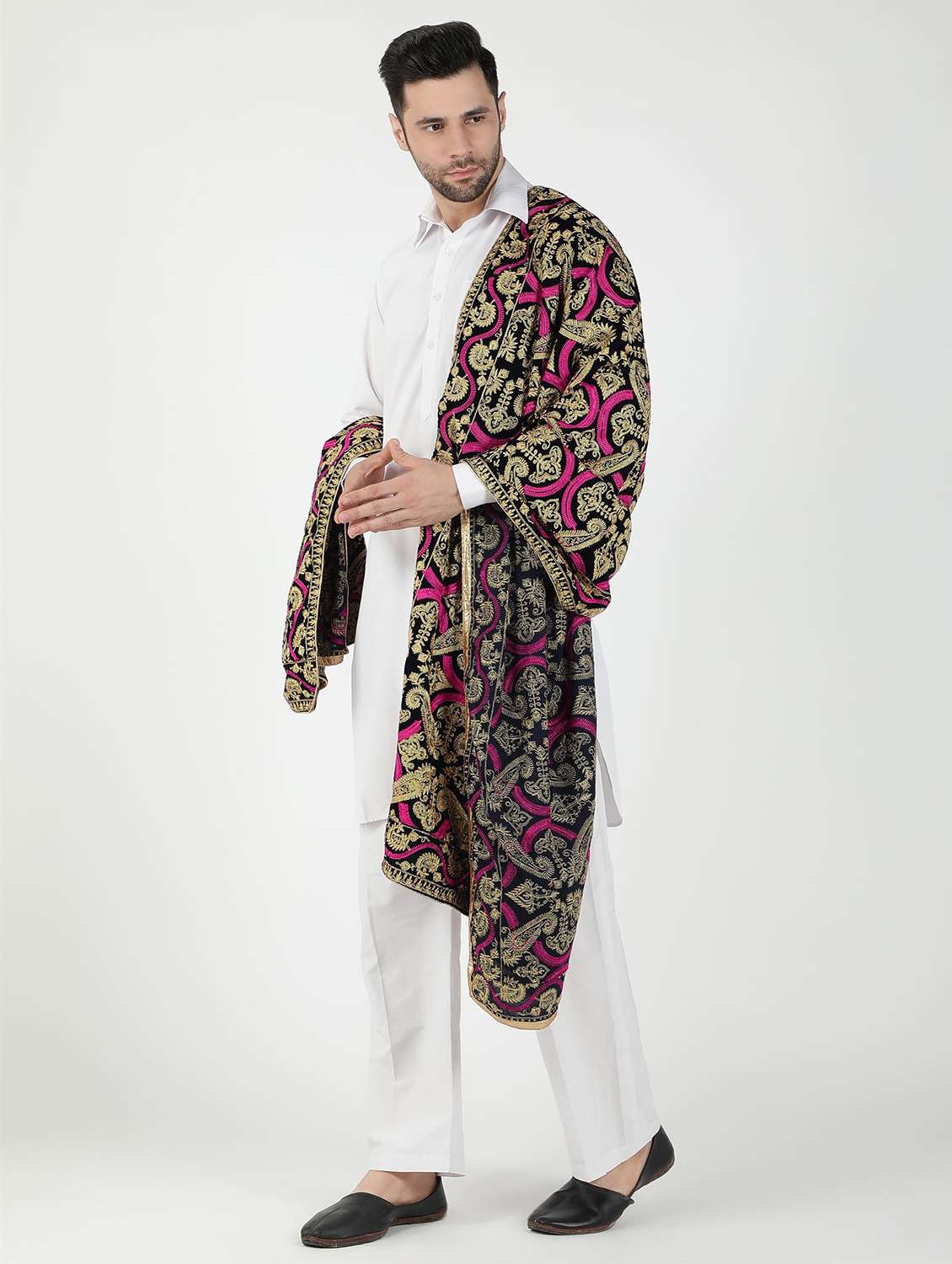 men elegant self design shawl - 21673268 -  Standard Image - 1