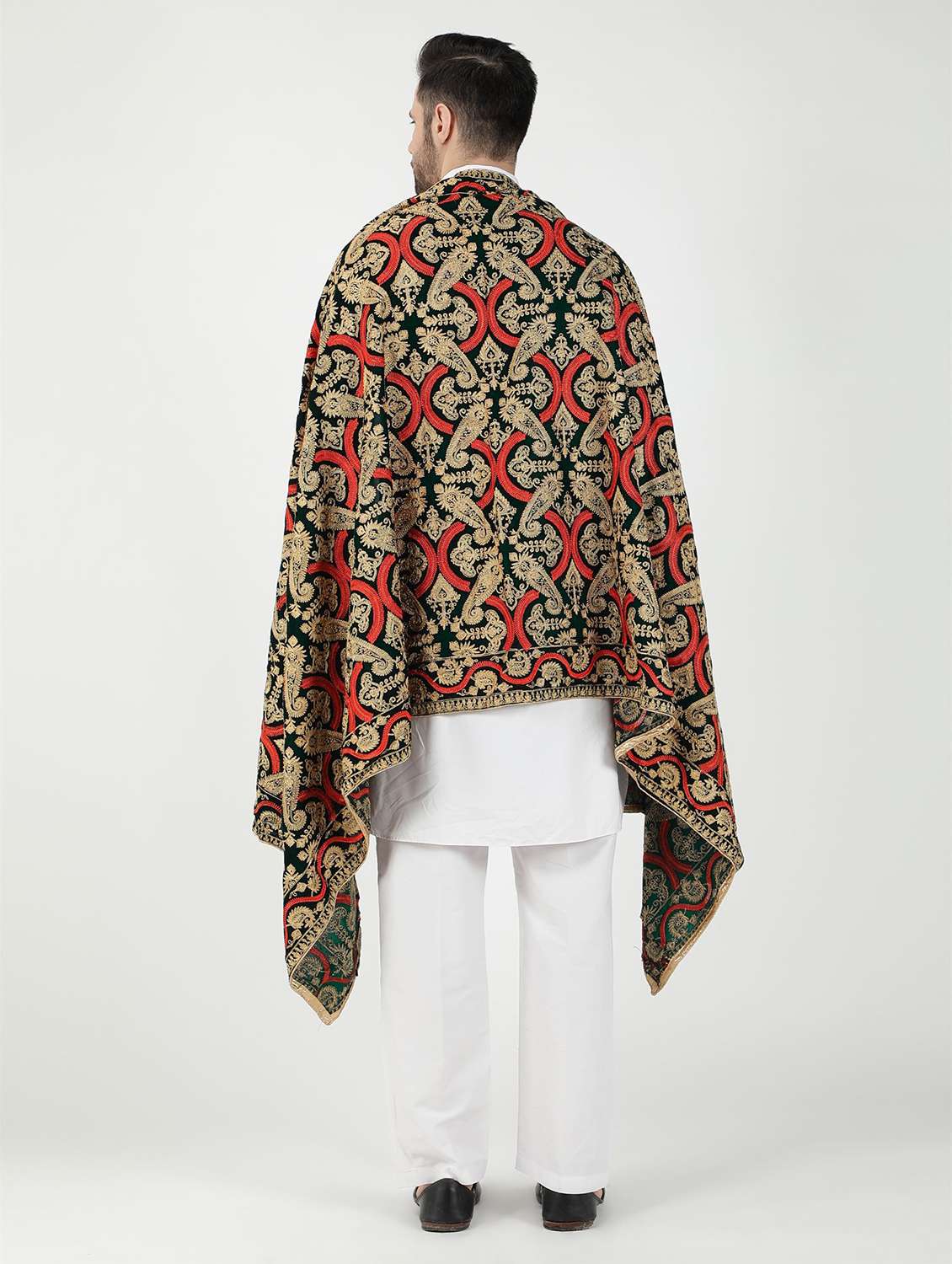 men elegant self design shawl - 21673271 -  Standard Image - 4