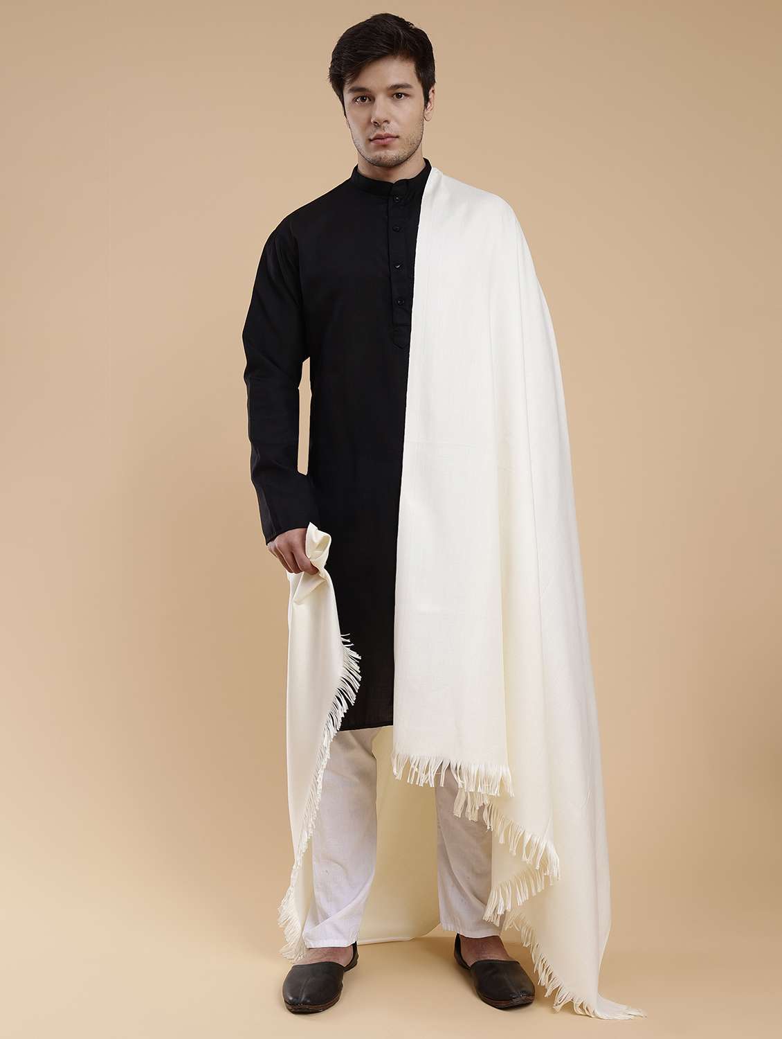 men elegant solid shawl - 21673274 -  Standard Image - 1