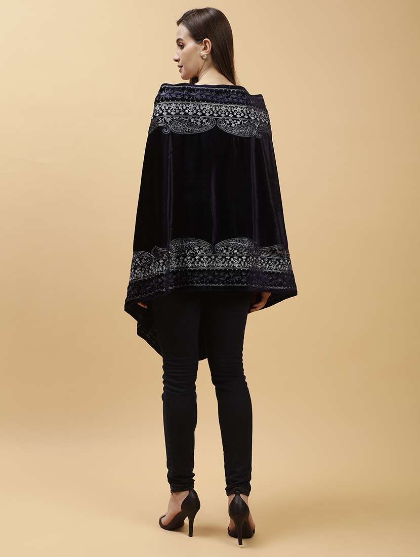 women embroidered velvet shawl - 21673283 -  Standard Image - 4