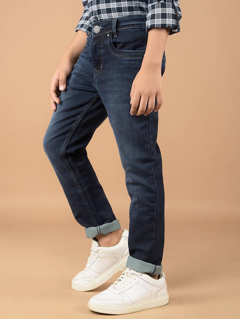 boys solid mid rise jeans - 21673296 - Standard Image - 1