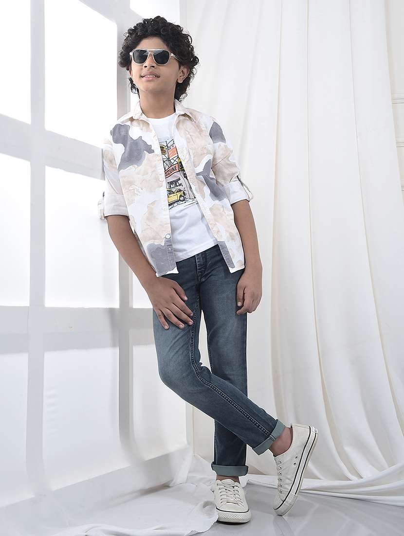 boys solid mid rise jeans - 21673296 -  Standard Image - 4