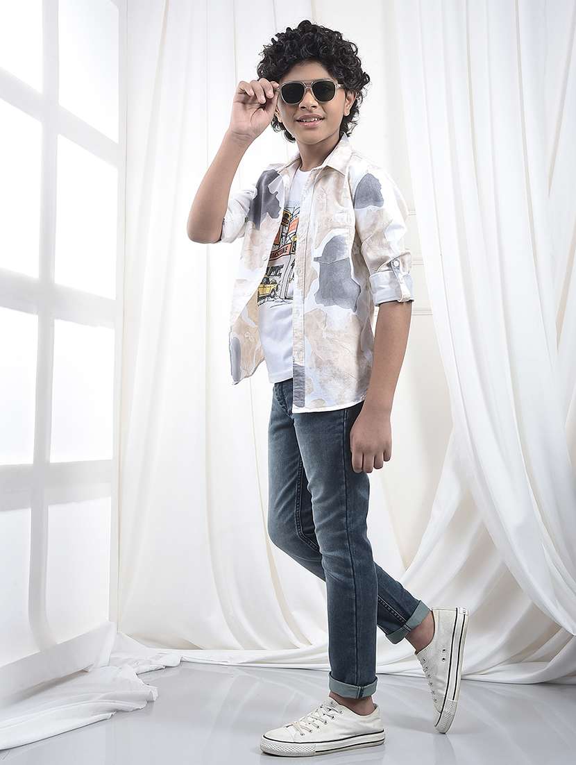 boys solid mid rise jeans - 21673296 -  Standard Image - 6