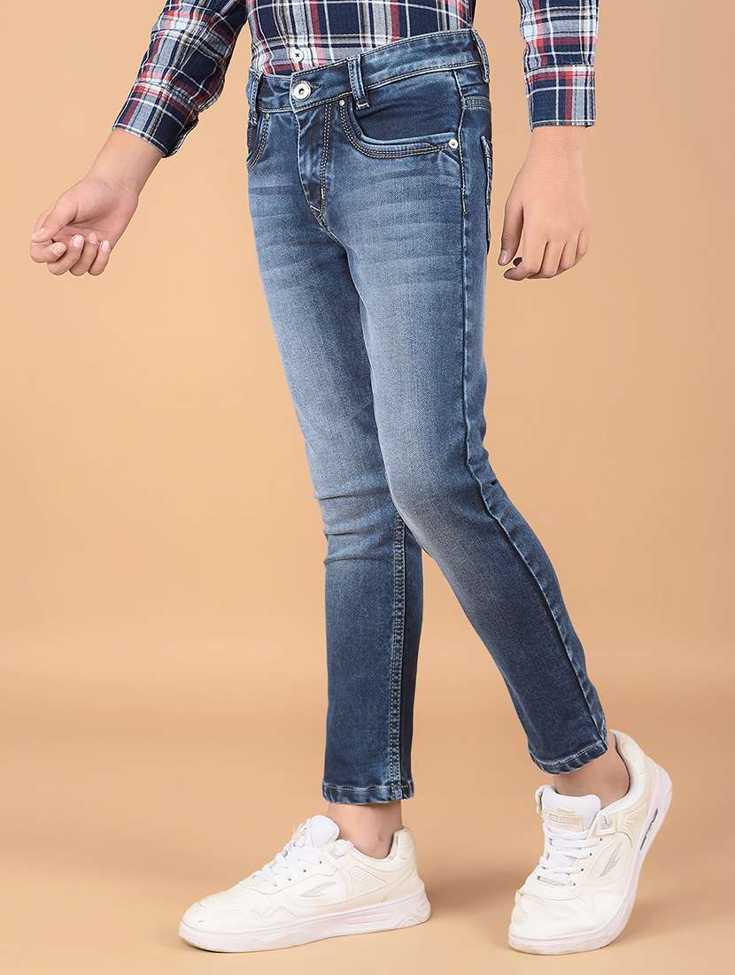 boys solid mid rise jeans - 21673298 -  Standard Image - 1
