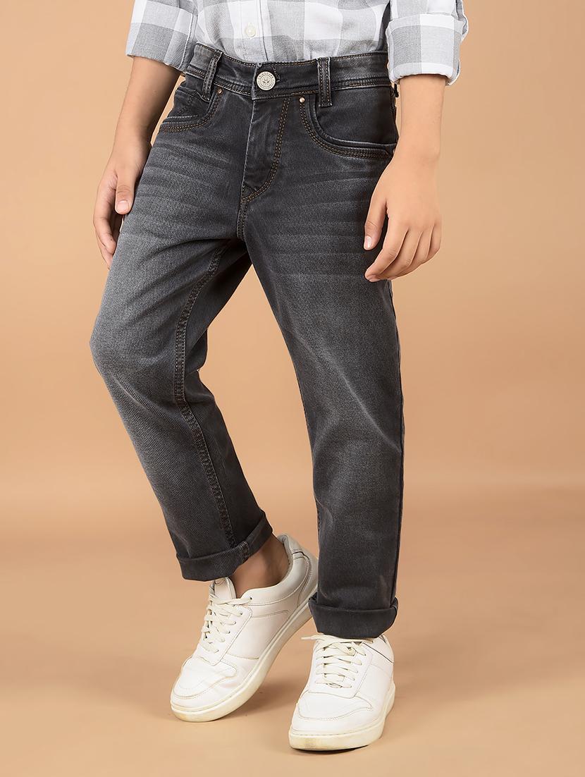 boys solid mid rise jeans - 21673299 - Standard Image - 1