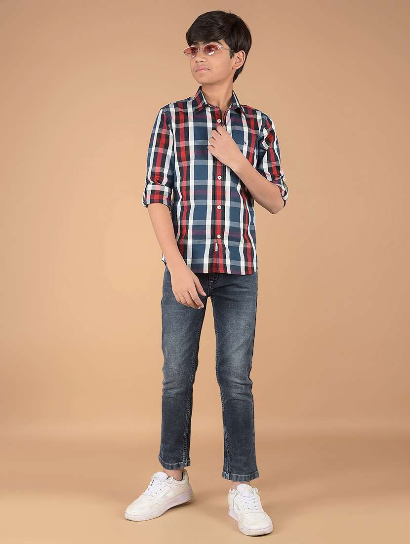 boys solid mid rise jeans - 21673302 -  Standard Image - 4