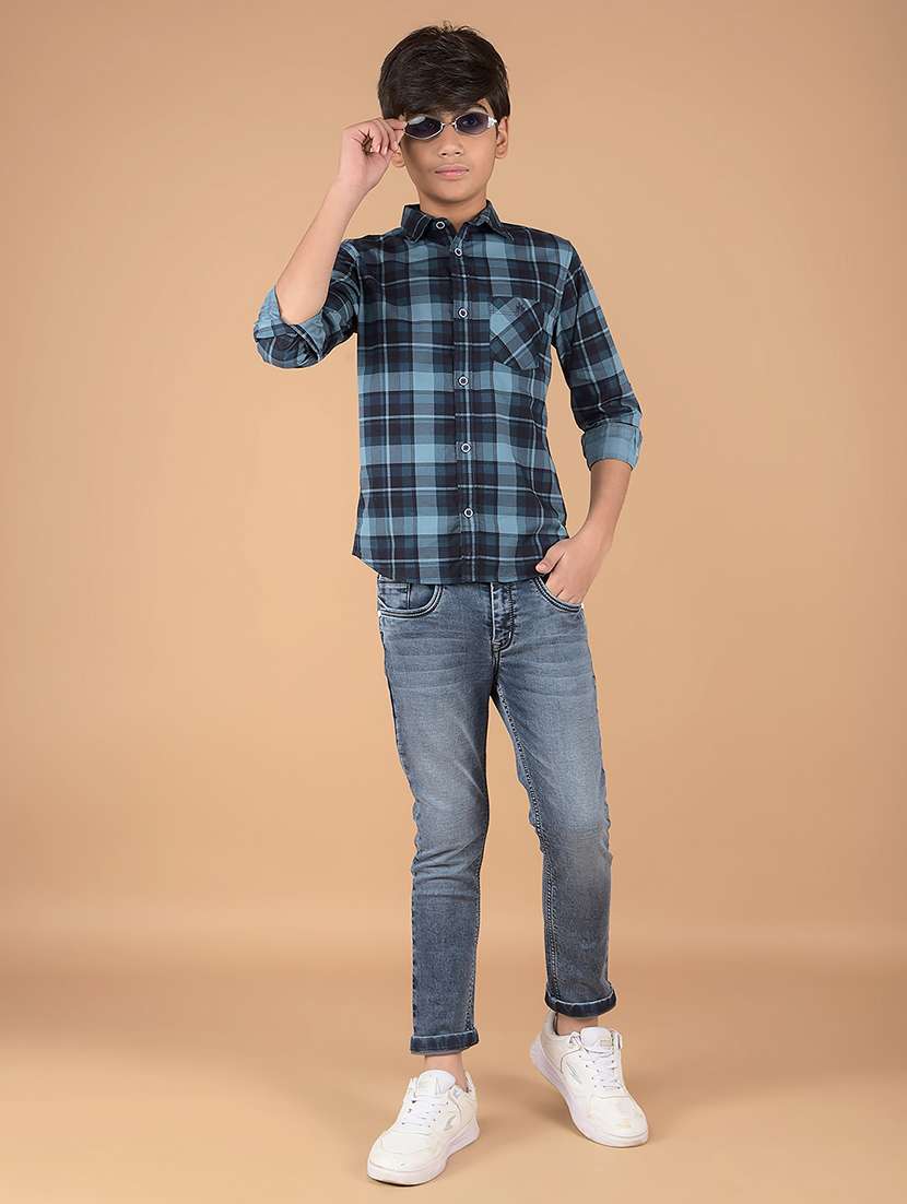 boys solid mid rise jeans - 21673303 -  Standard Image - 4