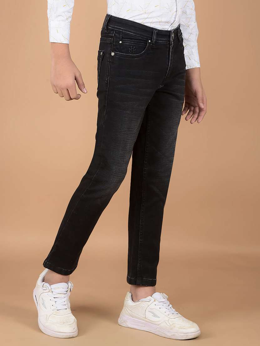 boys solid mid rise jeans - 21673308 -  Standard Image - 1