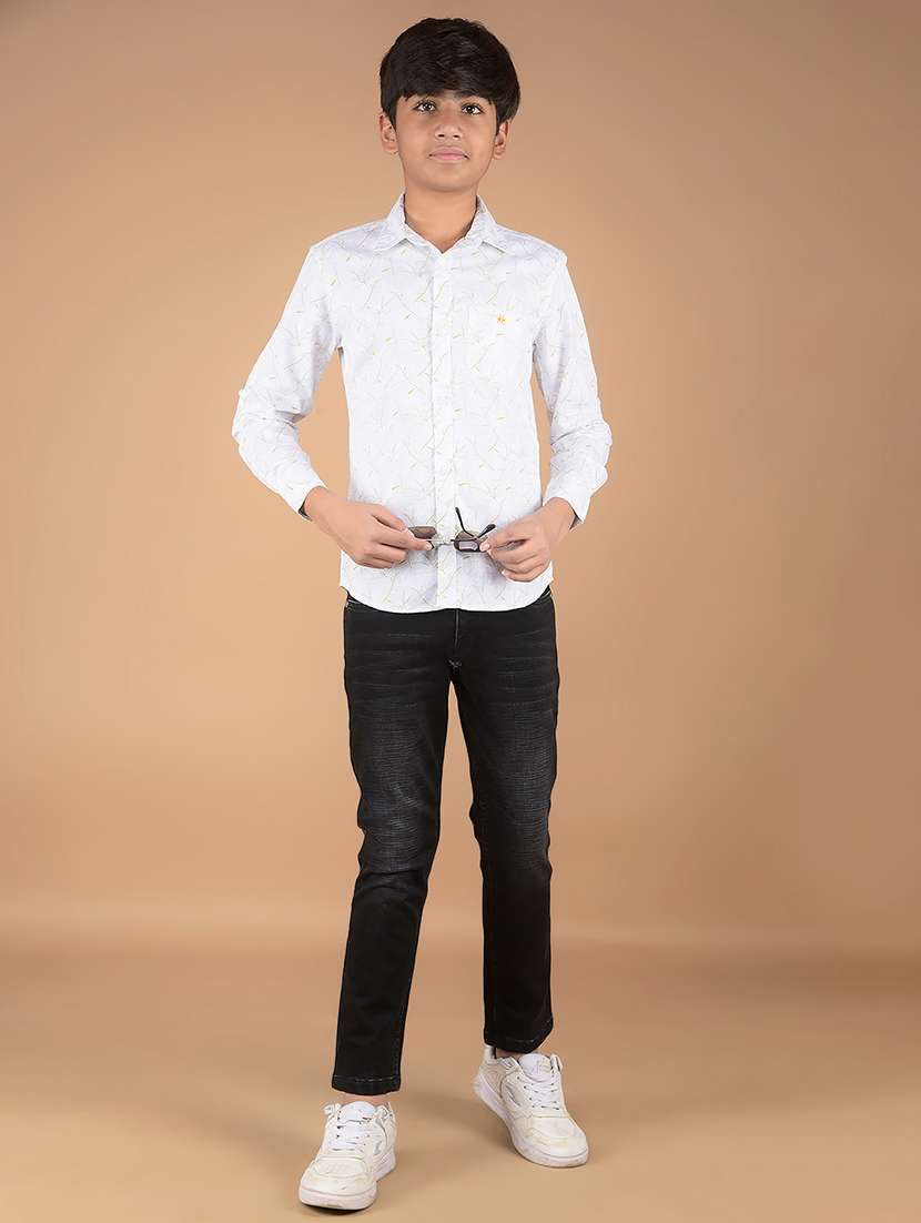 boys solid mid rise jeans - 21673308 -  Standard Image - 4