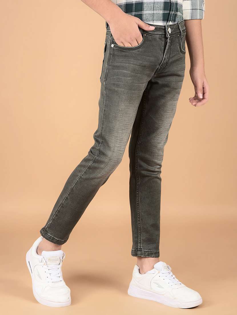 boys solid mid rise jeans - 21673309 -  Standard Image - 1