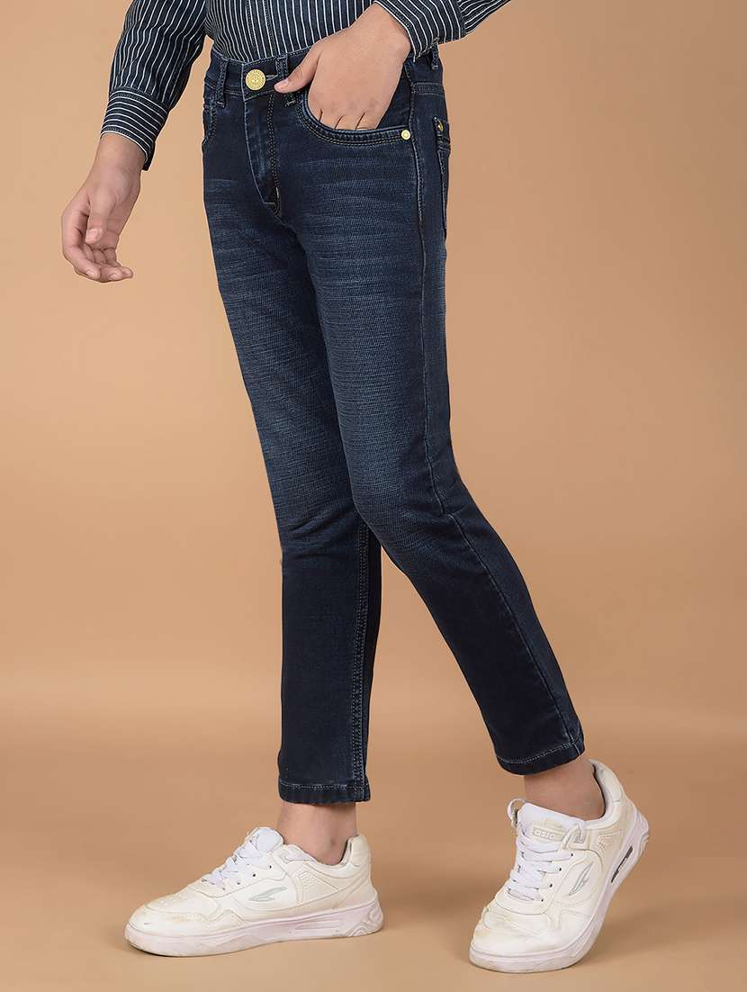 boys solid mid rise jeans - 21673310 -  Standard Image - 1