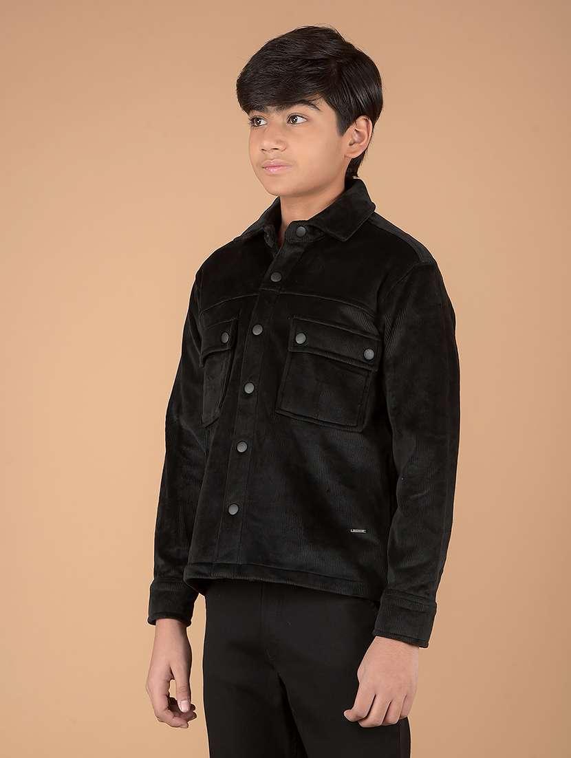 boys long sleeve solid shackets - 21673320 -  Standard Image - 1