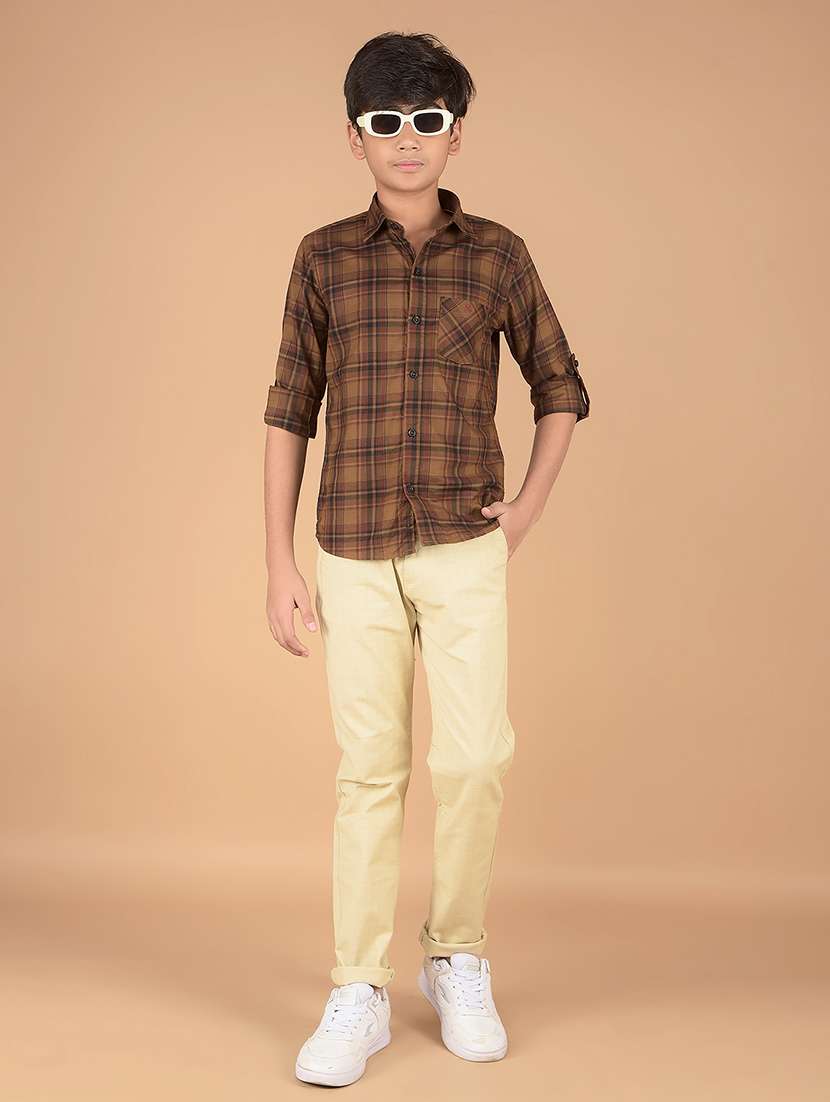 boys long sleeve checkered shirt - 21673324 -  Standard Image - 4