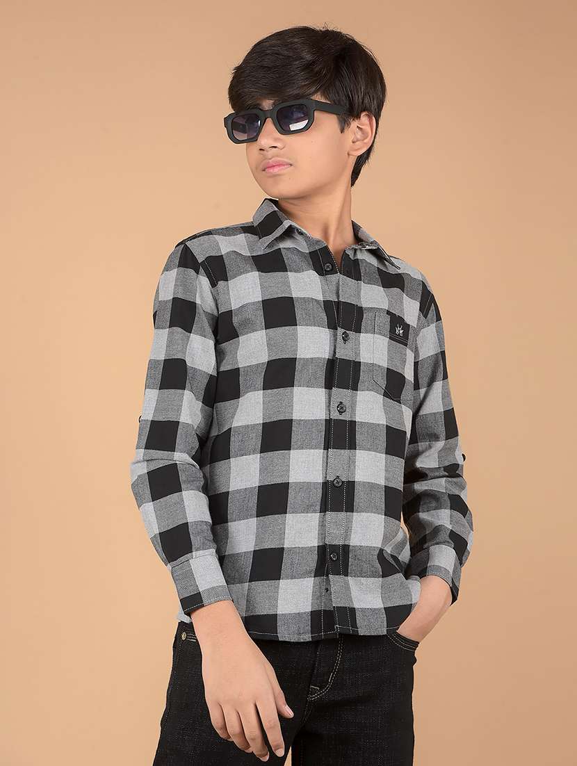 boys long sleeve checkered shirt