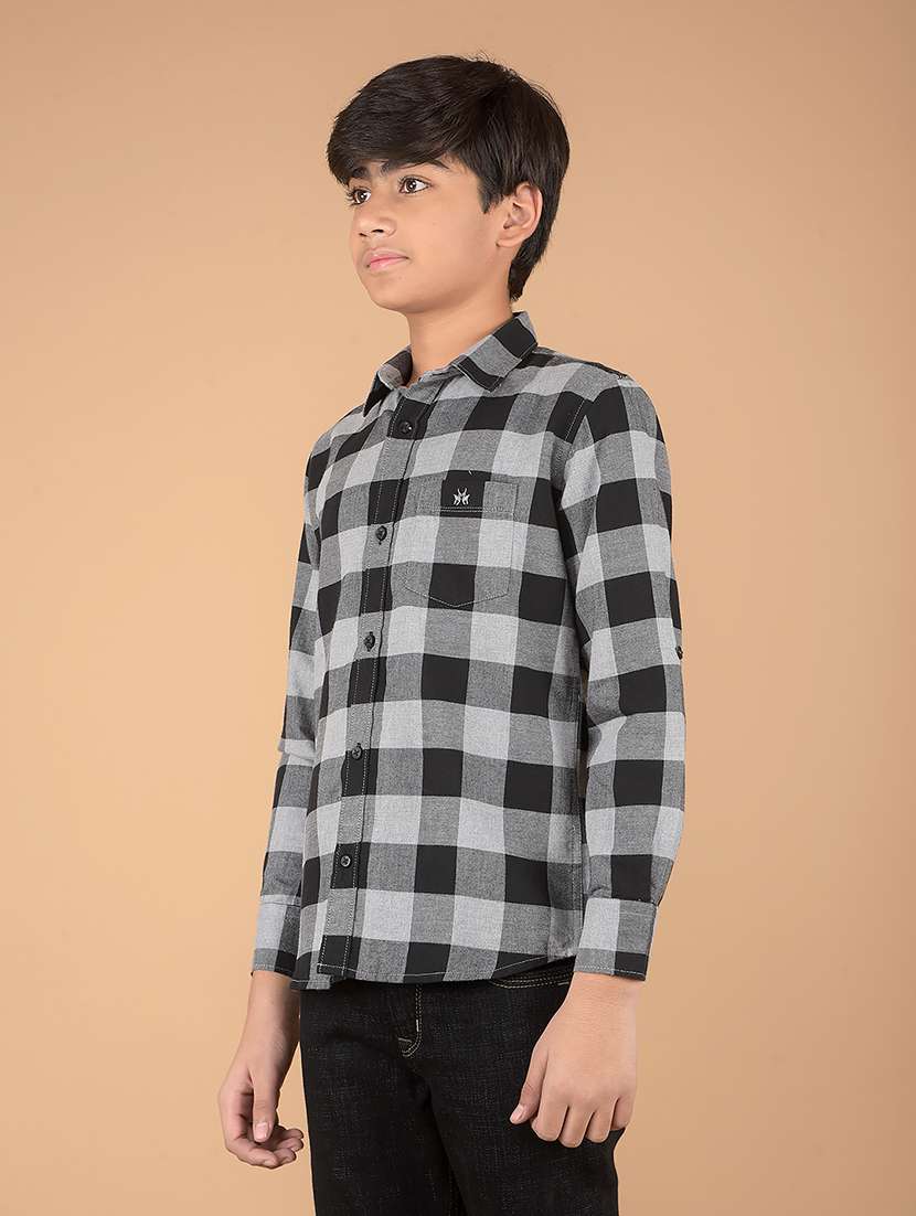 boys long sleeve checkered shirt - 21673330 -  Standard Image - 1