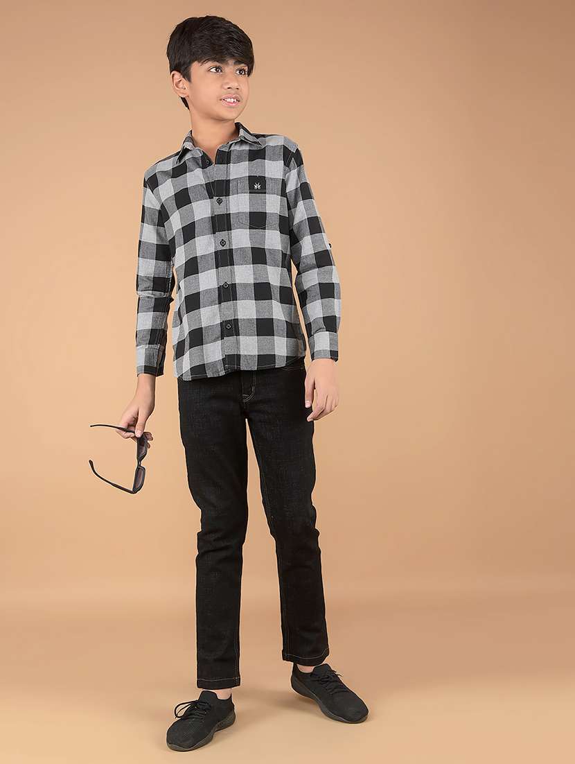 boys long sleeve checkered shirt - 21673330 -  Standard Image - 4
