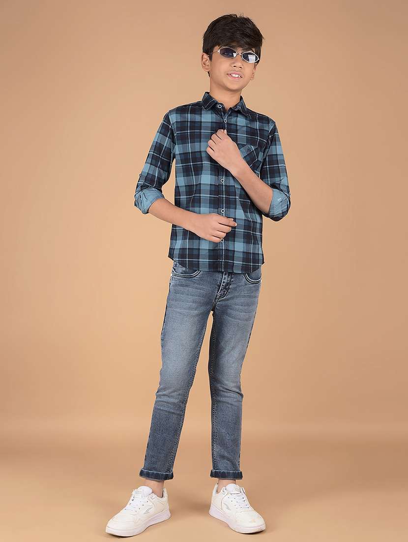 boys long sleeve checkered shirt - 21673336 -  Standard Image - 4