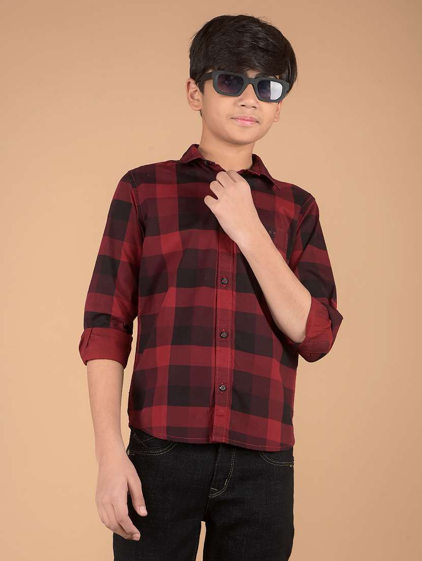 boys long sleeve checkered shirt