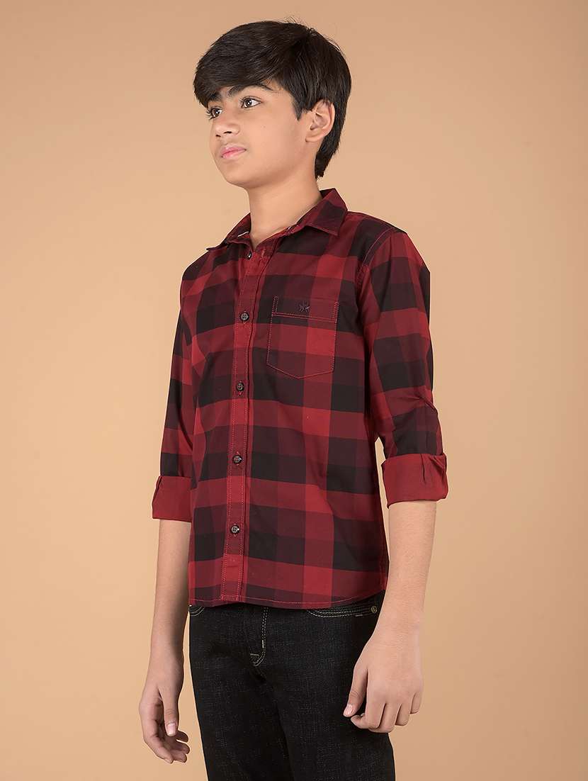 boys long sleeve checkered shirt - 21673337 -  Standard Image - 1