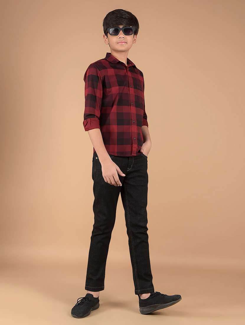 boys long sleeve checkered shirt - 21673337 -  Standard Image - 4