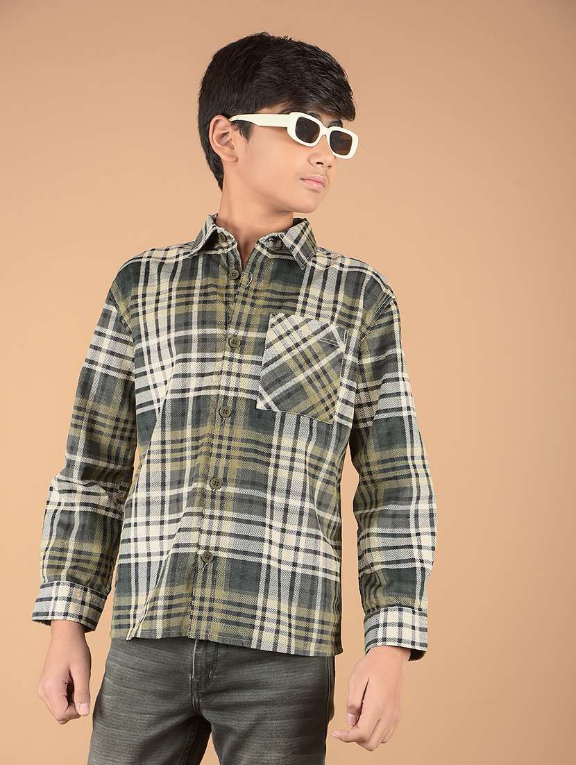 boys long sleeve checkered shirt