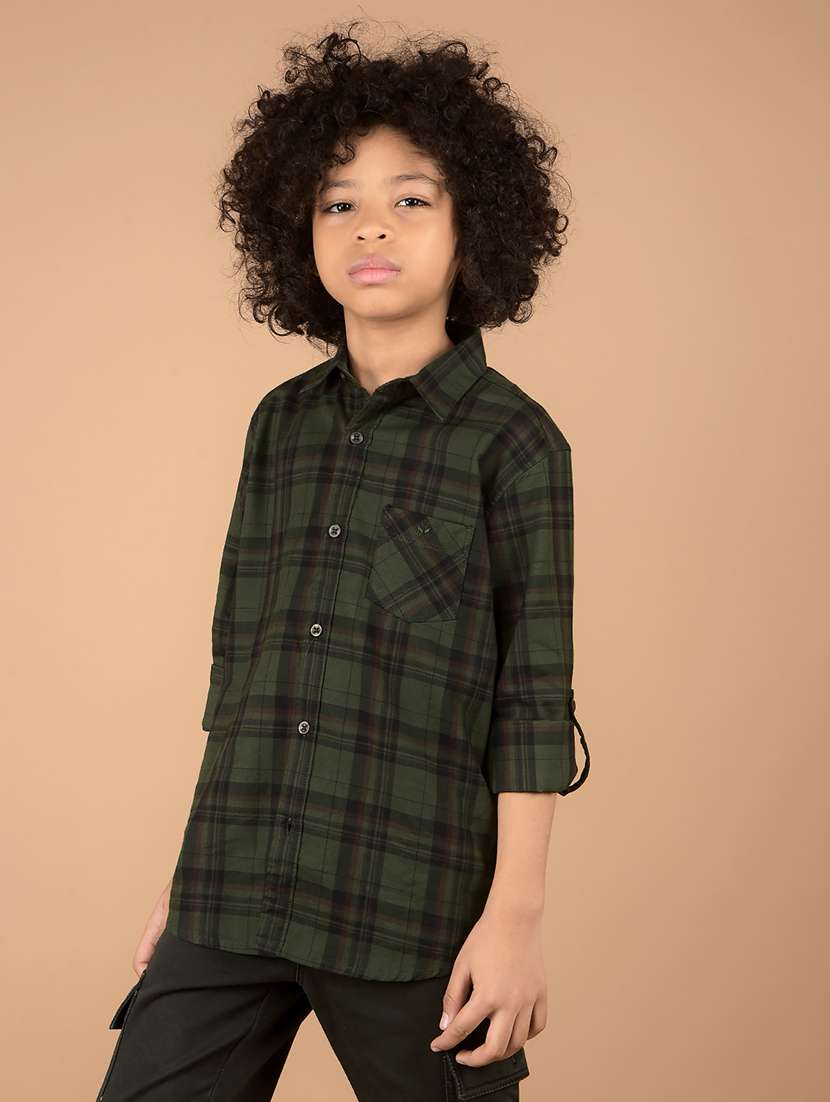 boys long sleeve checkered shirt - 21673375 -  Standard Image - 1