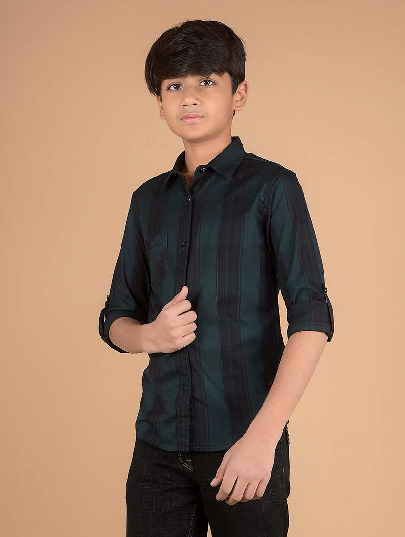 boys long sleeve checkered shirt - 21673378 -  Standard Image - 1