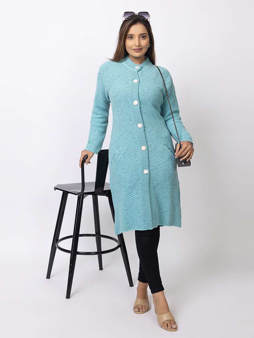 women self designed long sleeves cardigan