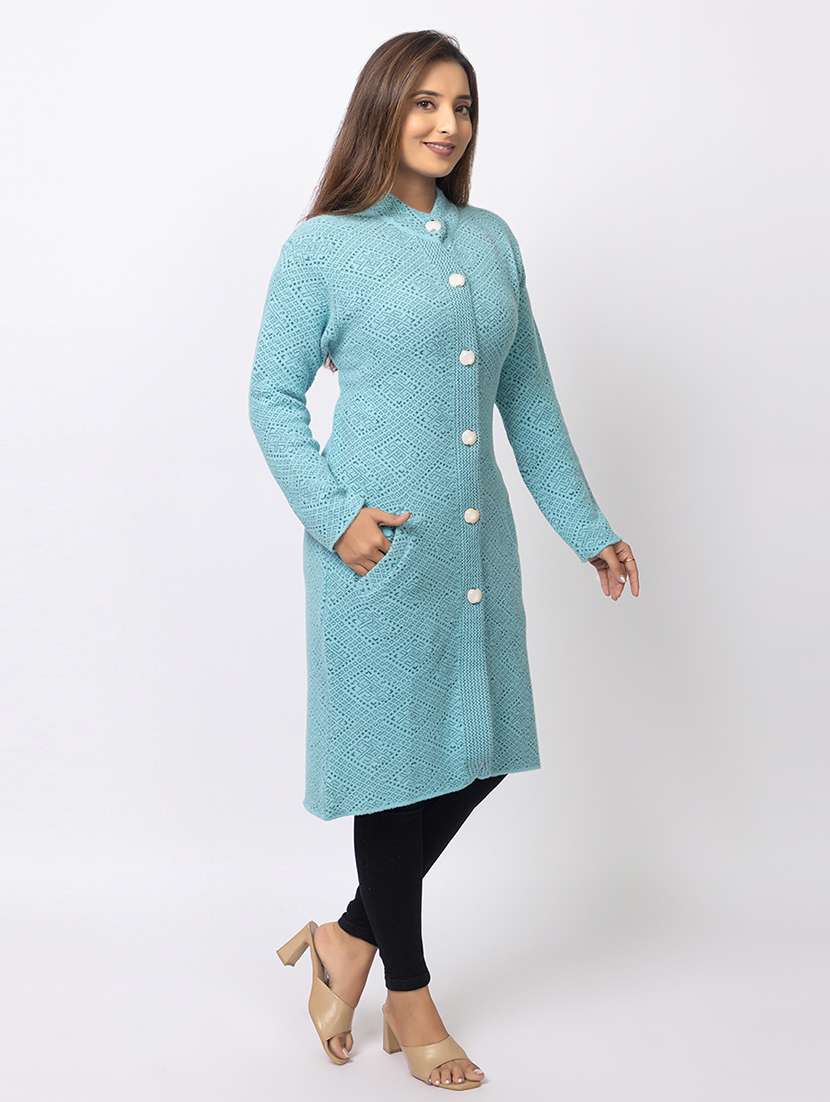 women self designed long sleeves cardigan - 21673393 - Standard Image - 1