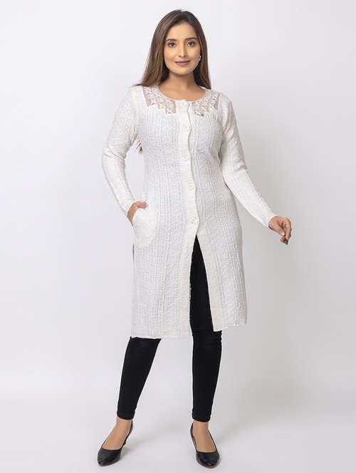 women self designed long sleeves cardigan - 21673397 -  Standard Image - 0