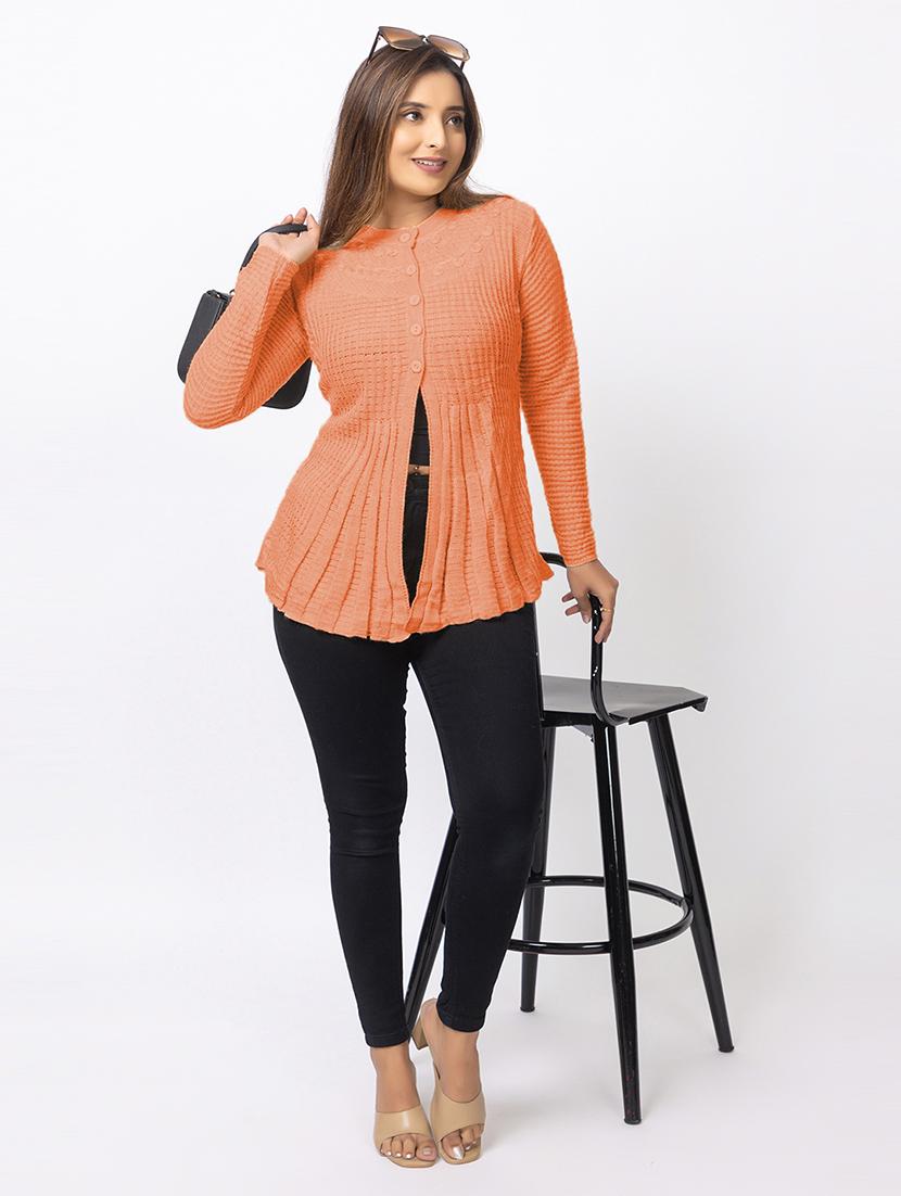 women self designed long sleeves cardigan - 21673403 - Standard Image - 4