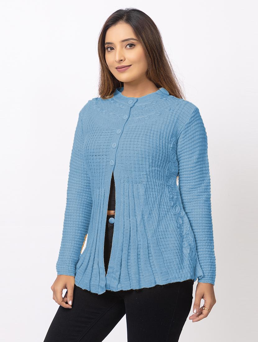 women self designed long sleeves cardigan - 21673404 - Standard Image - 1