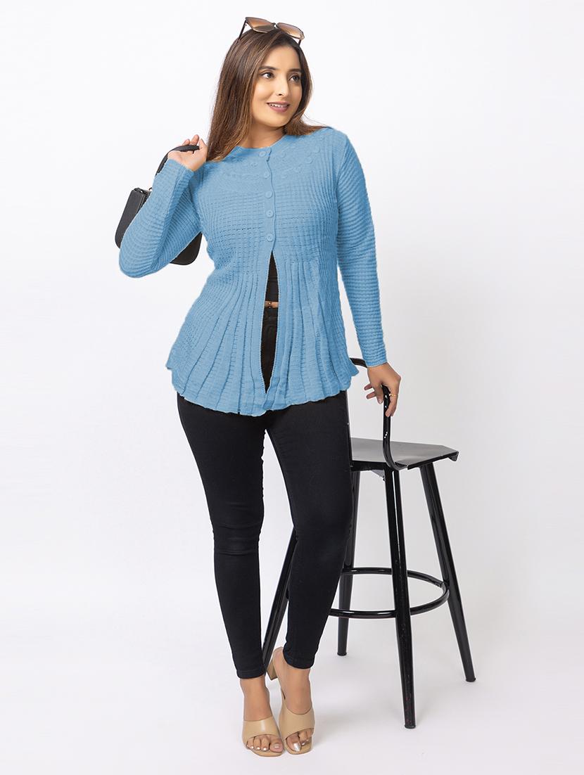 women self designed long sleeves cardigan - 21673404 - Standard Image - 4
