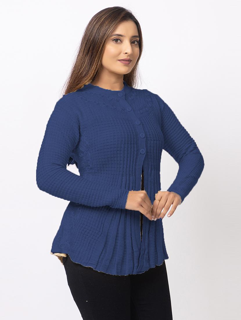 women self designed long sleeves cardigan - 21673406 - Standard Image - 1