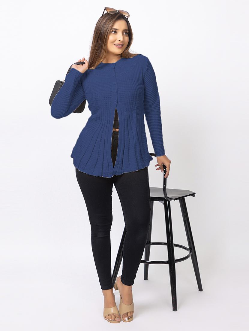 women self designed long sleeves cardigan - 21673406 - Standard Image - 4
