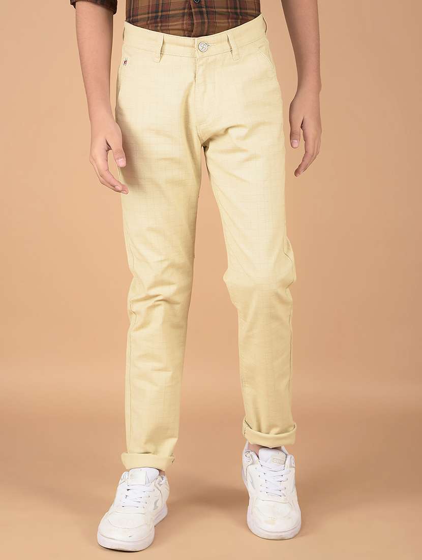 boys mid rise solid chinos