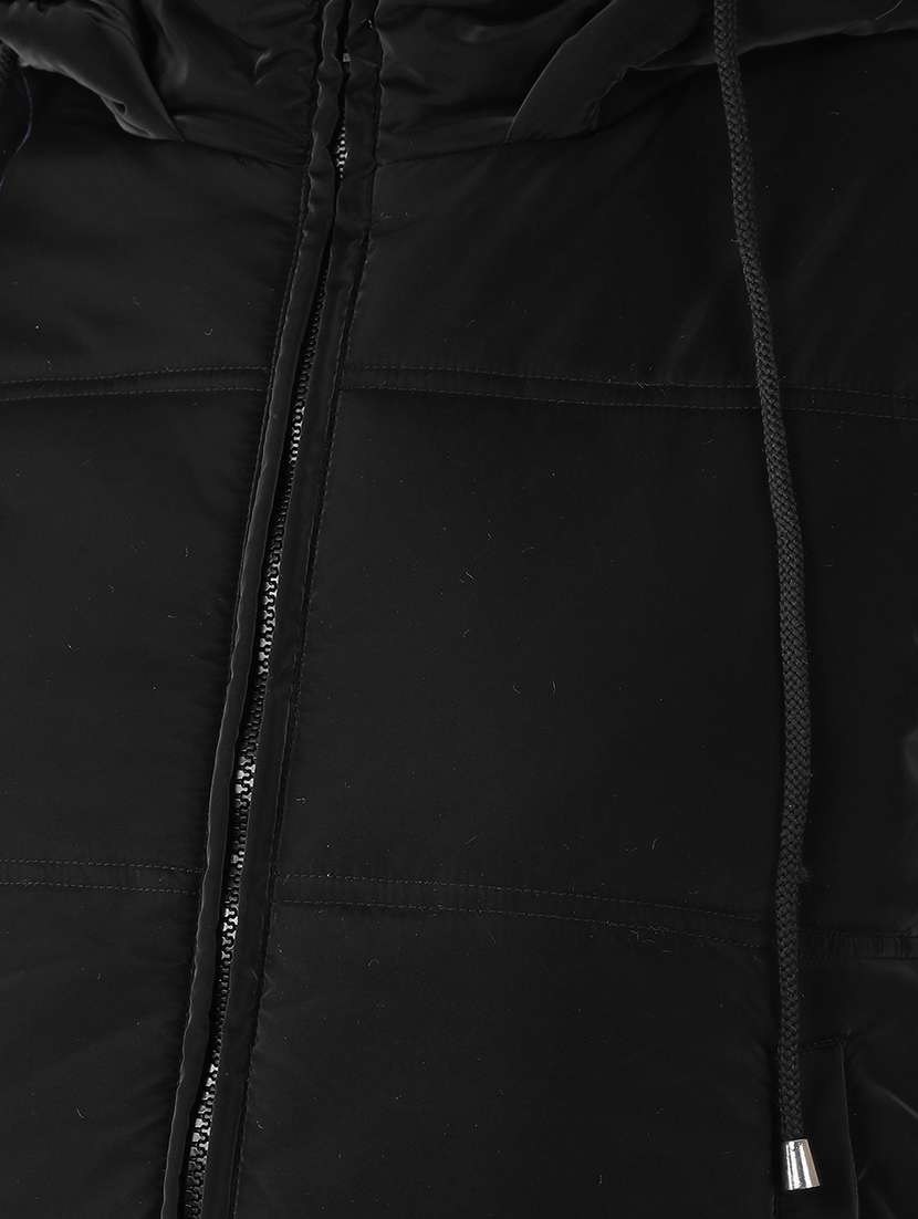 women black solid long sleeve quilted jacket - 21673437 - Standard Image - 6