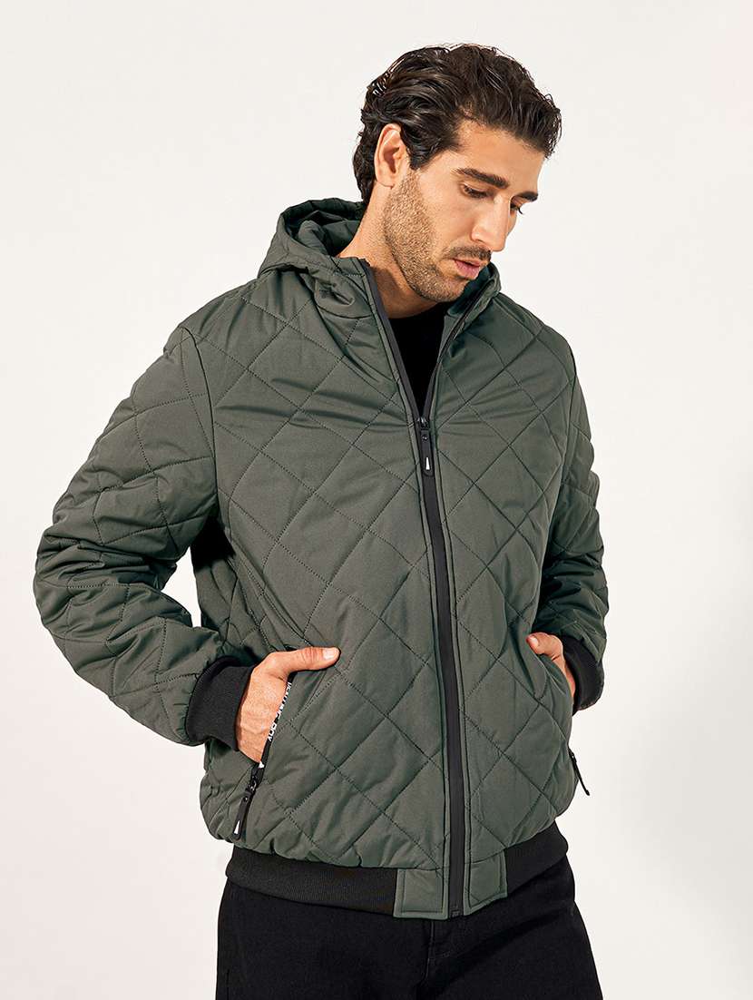 men long sleeve solid puffer jacket - 21673711 -  Standard Image - 1