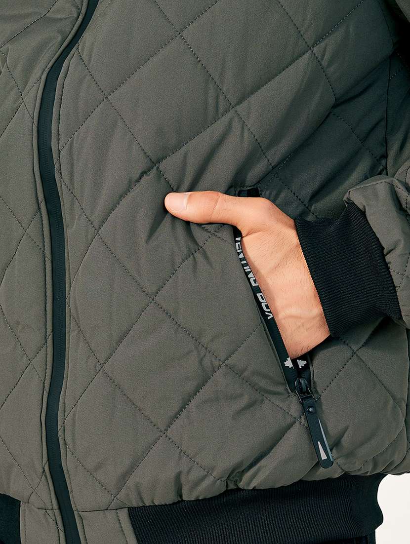 men long sleeve solid puffer jacket - 21673711 -  Standard Image - 4