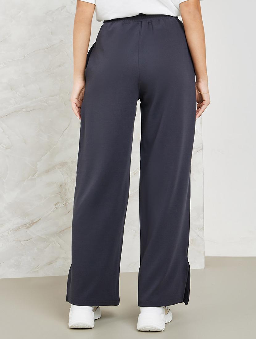 women solid high rise wide leg trouser - 21673731 -  Standard Image - 1