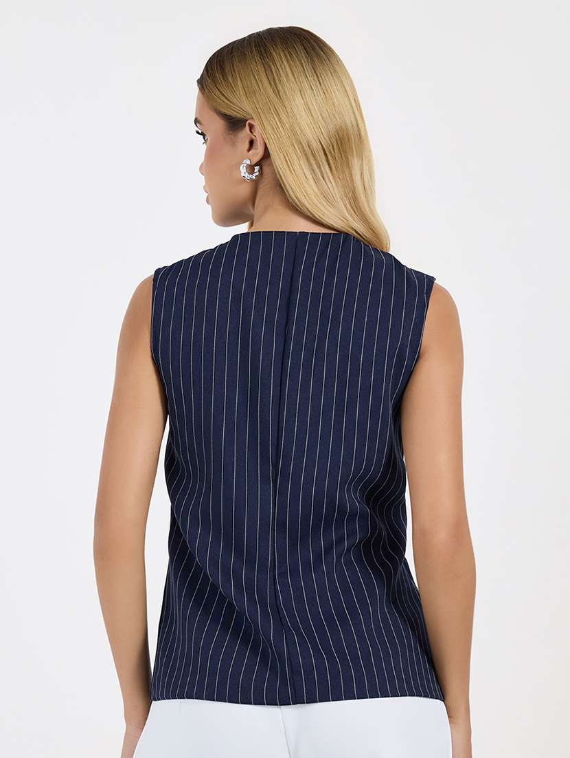 women striped sleeveless vest ttop - 21673739 - Standard Image - 1
