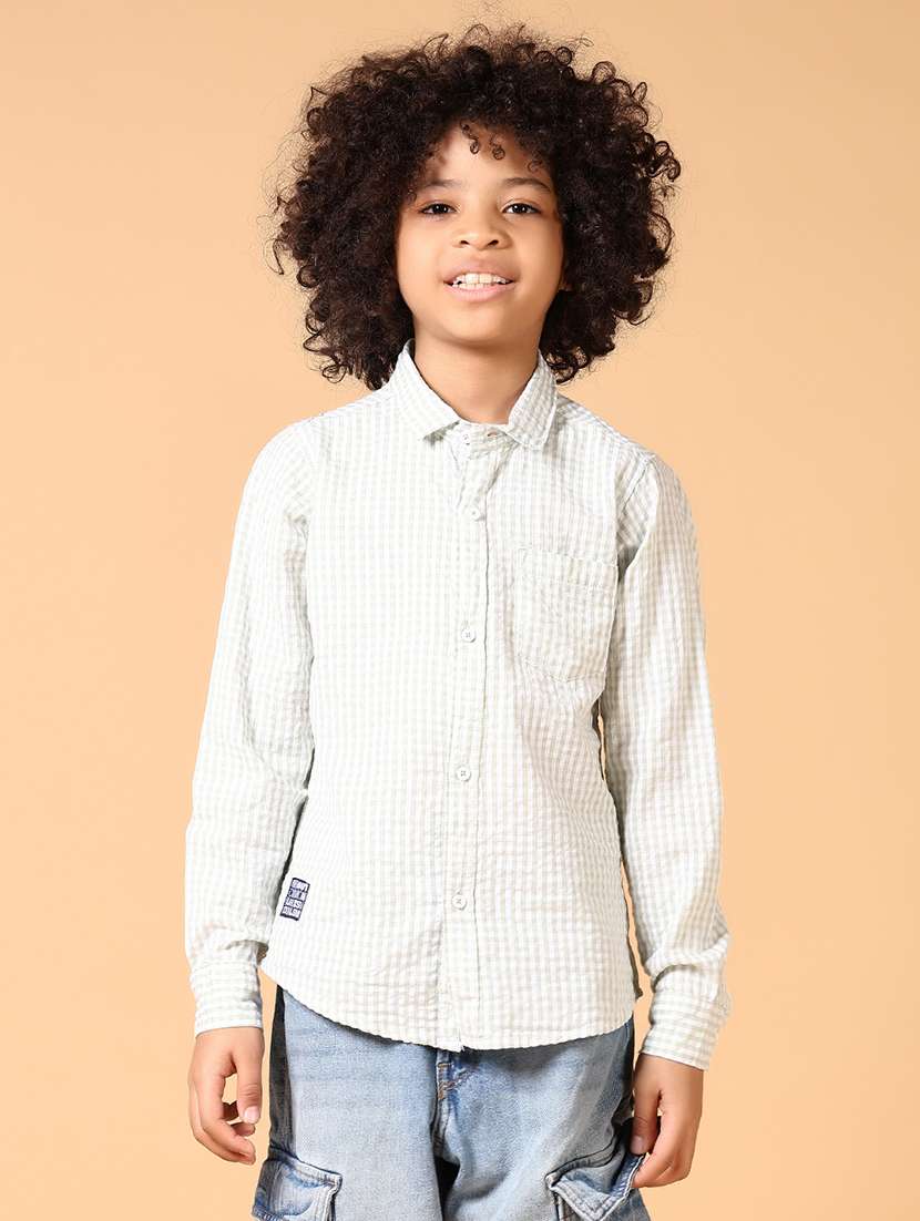 boys long sleeves checkered shirt