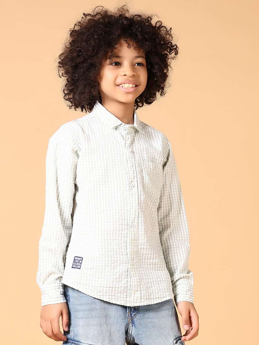 boys long sleeves checkered shirt - 21673964 -  Standard Image - 1