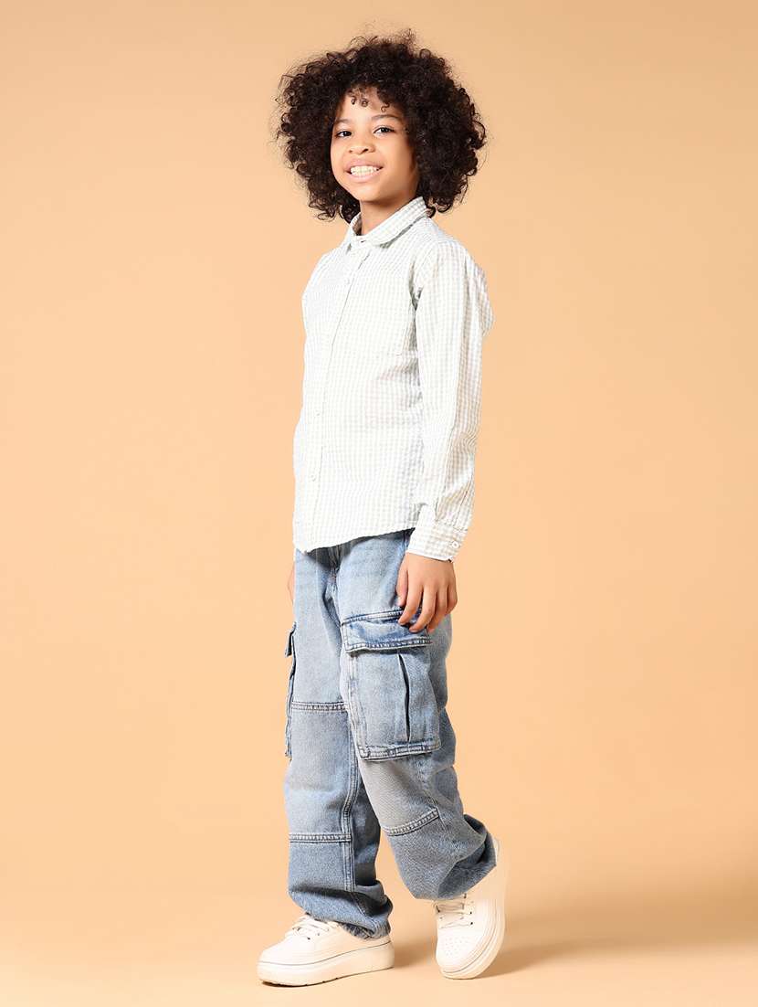 boys long sleeves checkered shirt - 21673964 -  Standard Image - 4